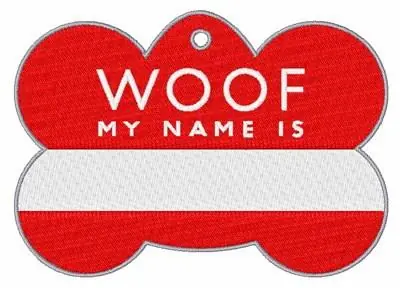 Flash Sale Woof Dog Tag Embroidery Design