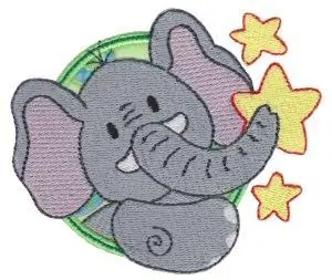 Applique Circle & Elephant Embroidery Design Buy Direct