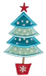 Direct From Manufacturer Retro Christmas Tree Applique Embroidery Design
