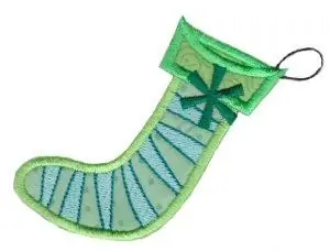 Retro Applique Christmas Stocking Embroidery Design Exclusive