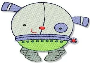 Robot Puppy Embroidery Design Big Sale