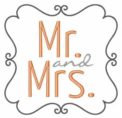 Must Have Mr and Mrs Embroidery Design