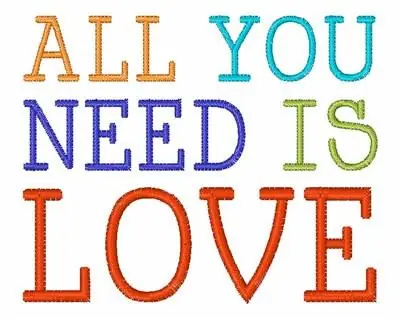All You Need Love Embroidery Design In Demand