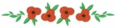 Direct From Factory Poppy Border Embroidery Design
