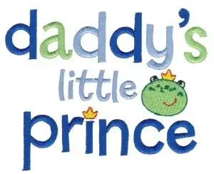 Daddys Little Prince Embroidery Design Latest