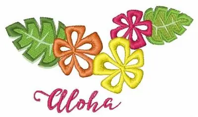 Aloha Flower Embroidery Design Sale