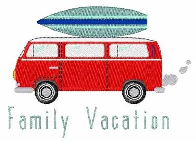 Family Vacation Embroidery Design Money Back Guarantee
