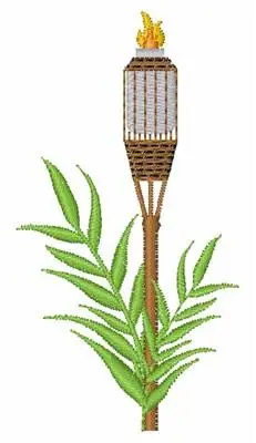 Tiki Torch Embroidery Design Discount