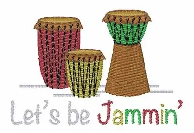 Instant Buy Lets Be Jammin Embroidery Design