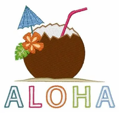 Aloha Cocktail Embroidery Design Exclusive