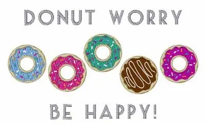 Donut Worry Be Happy! Embroidery Design Budget