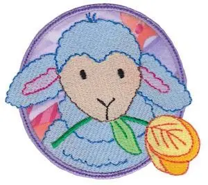 Lamb & Tulip Applique Embroidery Design Price Cut