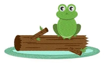 Floating Log Frog Embroidery Design Hot Picks