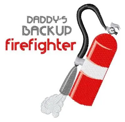 Backup Firefighter Embroidery Design Today Only