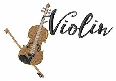 Authentic Violin Embroidery Design