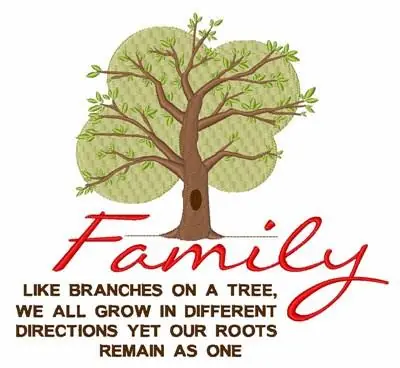 Crafted Family Tree Embroidery Design