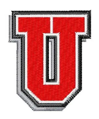 Athletic Shadow U Embroidery Design Free Shipping