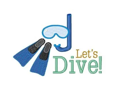 Lets Dive Embroidery Design Cheap