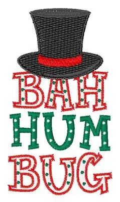 Get Yours Bah Hum Bug Hat Embroidery Design