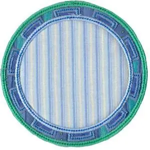 Blue Circular Applique Frame Embroidery Design Luxury