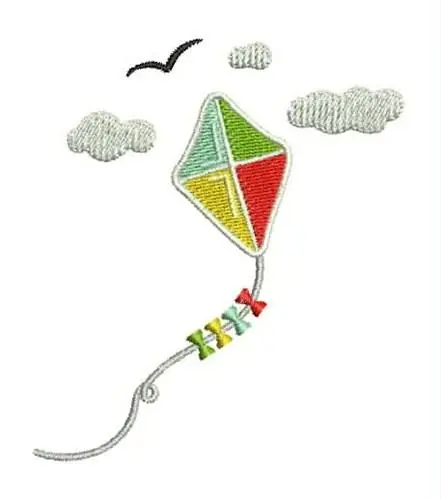 Discount Kite in Clouds Embroidery Design