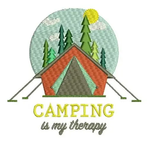 Grab Now Camping Therapy Embroidery Design