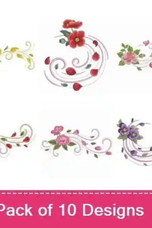 Best Choice Flying Petals Embroidery design pack by Ace Points, Embroidery Packs on EmbroideryDesigns.com