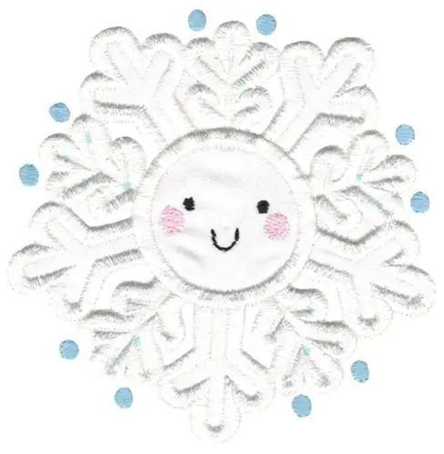 Applique Snowflake Embroidery Design No Minimum Order
