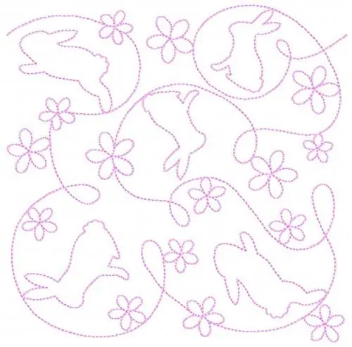 Bunnies Quilt Block Embroidery Design Hassle-Free Returns