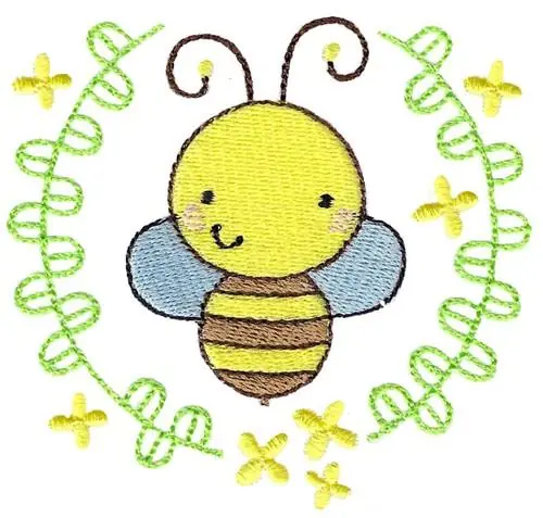 Bee Floral Wreath Embroidery Design Editor’s Pick