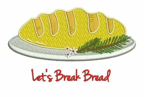 Break Bread Embroidery Design Place Order