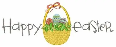 Popular Happy Easter Basket Embroidery Design
