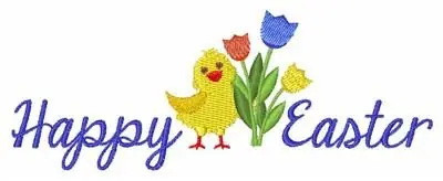 Next Day Delivery Happy Easter Chick Embroidery Design