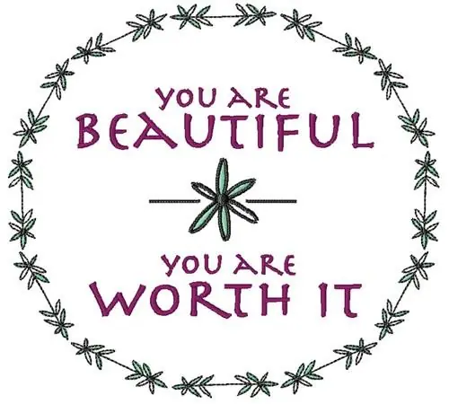 Authentic You Are Beautiful Embroidery Design