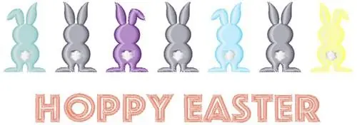 Hoppy Easter Embroidery Design Premium