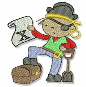 Treasure Pirate Embroidery Design Viral