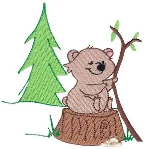 Fresh Stock Cuddle Me Forest Bear Embroidery Design