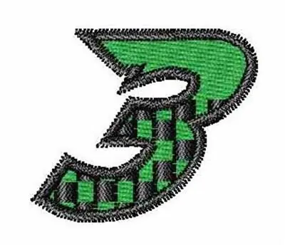 Racing 3 Embroidery Design Certified