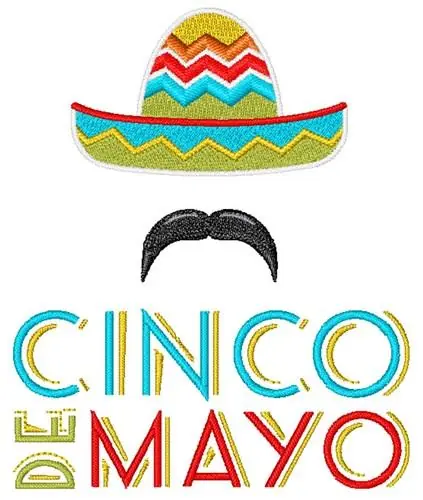 Cinco De Mayo Stache Embroidery Design Best Price