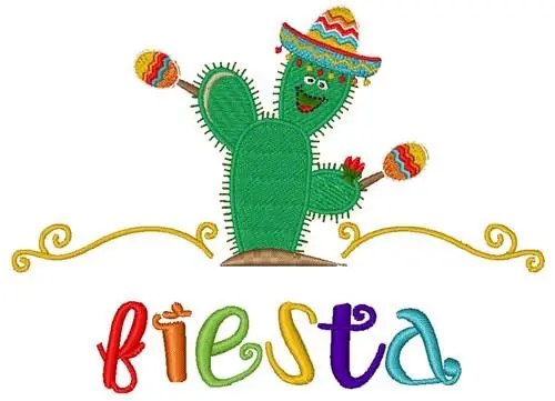 Same Day Shipping Cinco De Mayo Cactus Embroidery Design