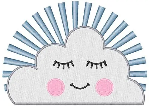 Save Now Happy Cloud Embroidery Design