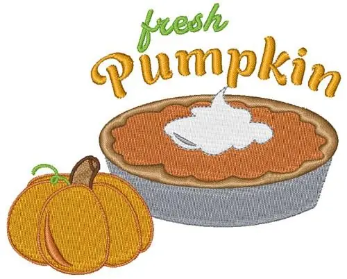 Handmade Fresh Pumpkin Embroidery Design