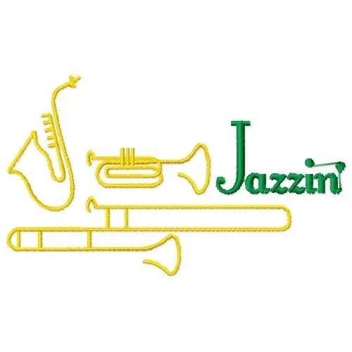Jazzin Instruments Embroidery Design Today Only