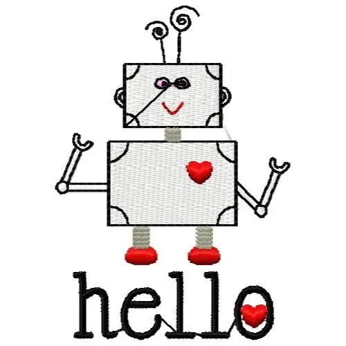 Hello Robot Embroidery Design No Minimum Order