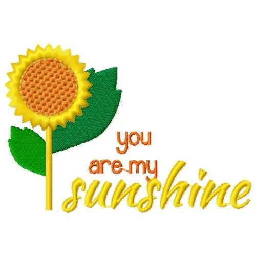 You Are My Sunshine Sunflower Embroidery Design Low Price