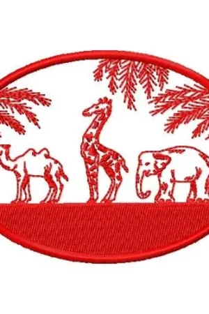 Wildlife Circle Embroidery Design Genuine