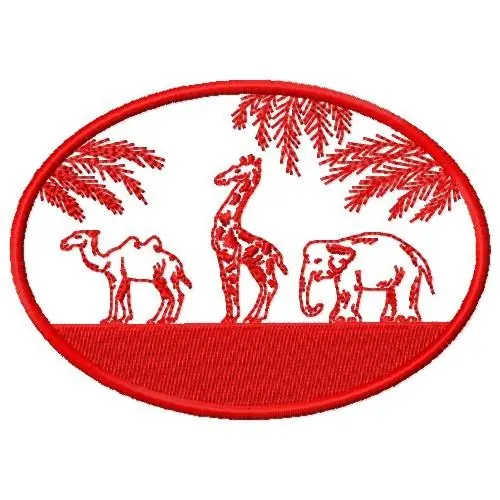 Wildlife Circle Embroidery Design Genuine