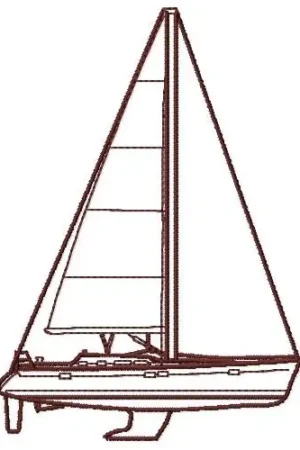 Weekend Sale Sailboat Outline Embroidery Design
