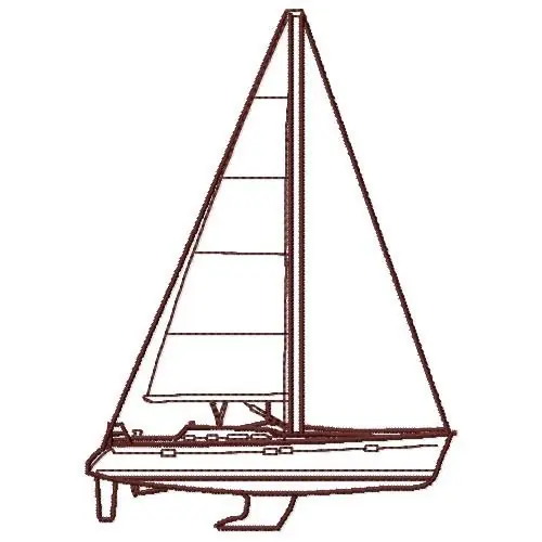 Weekend Sale Sailboat Outline Embroidery Design