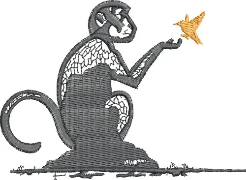 Editor’s Pick Ape & Canary Embroidery Design